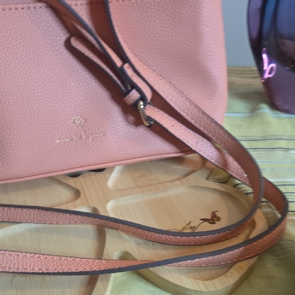 Nanette Lepore Peach Pebbled Leather Crossbody Bag - Picture 3 of 13